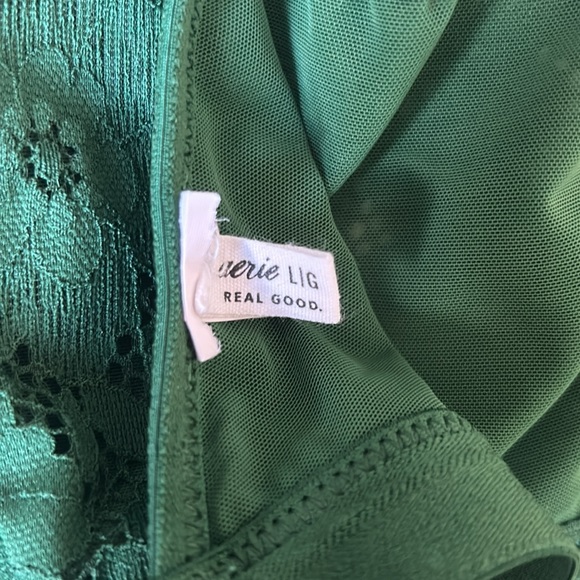 Aerie Green Floral Lace Bralette Size Large - Picture 4 of 5
